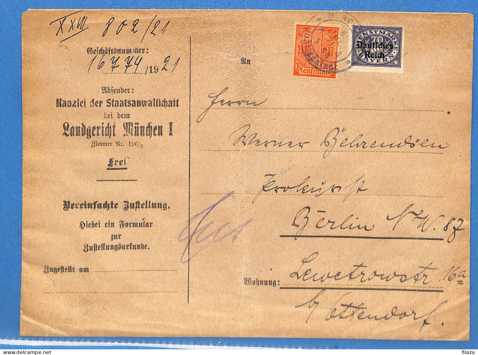 Allemagne Reich 1921 - Lettre De Munchen - G29366 - Covers & Documents