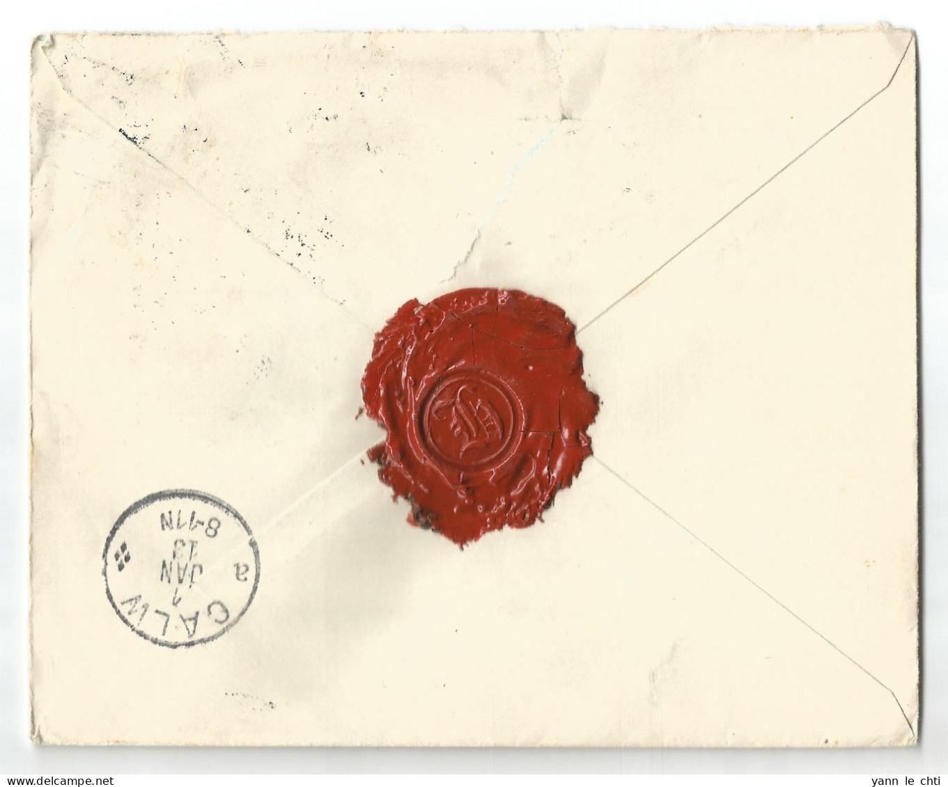 Brief Enveloppe 31 12 1912 HJ Henrichsen Kobenhavn Copenhague N. Calw DR 01 01 1913 Recommandé Einschreiben Cachet Cire - Storia Postale