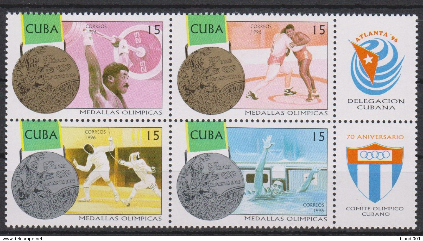 Olympics 1996 - Fencing - CUBA - 4v MNH - Zomer 1996: Atlanta