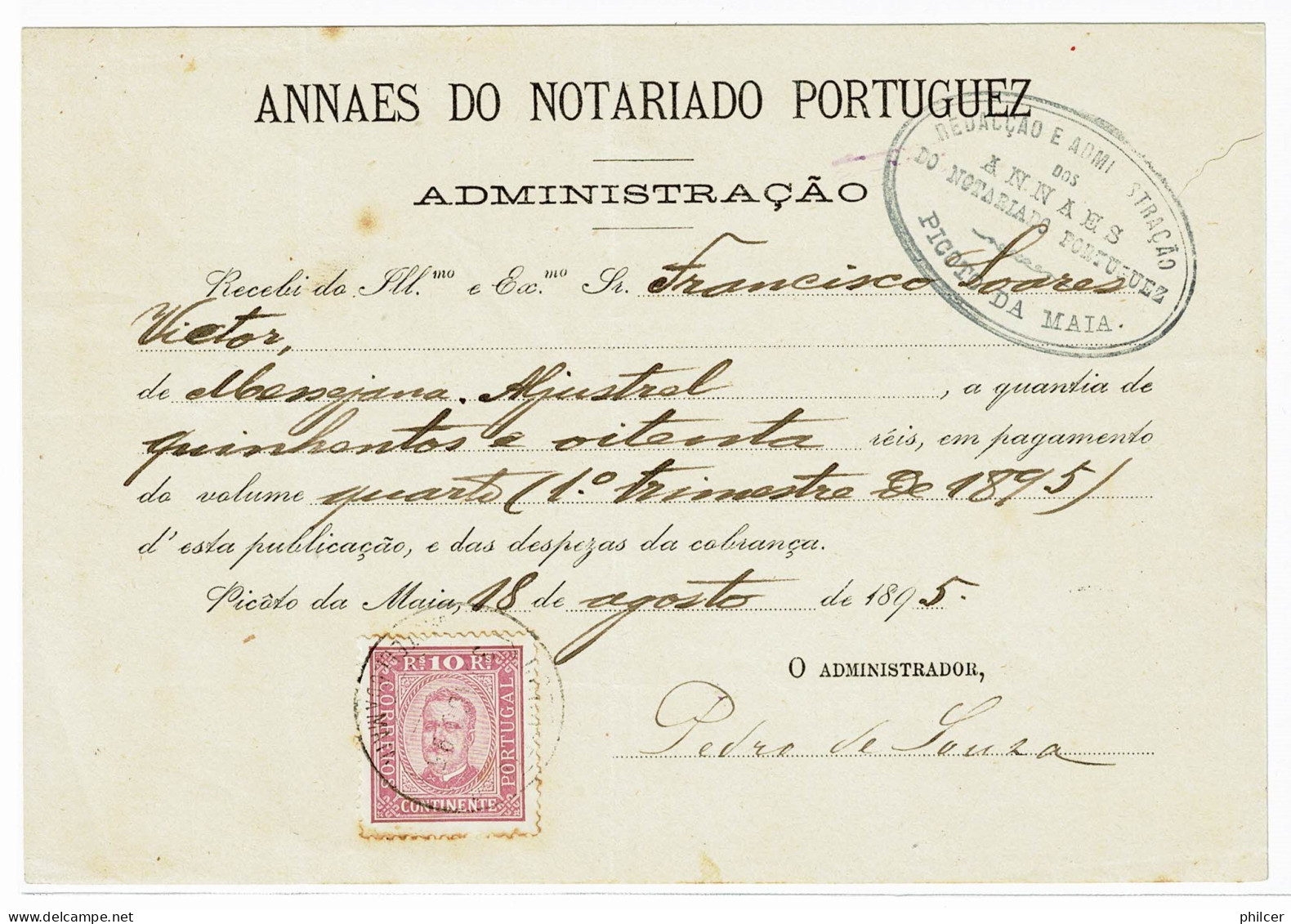 Portugal, 1895, # 69a Dent. 12 1/2  - Briefe U. Dokumente