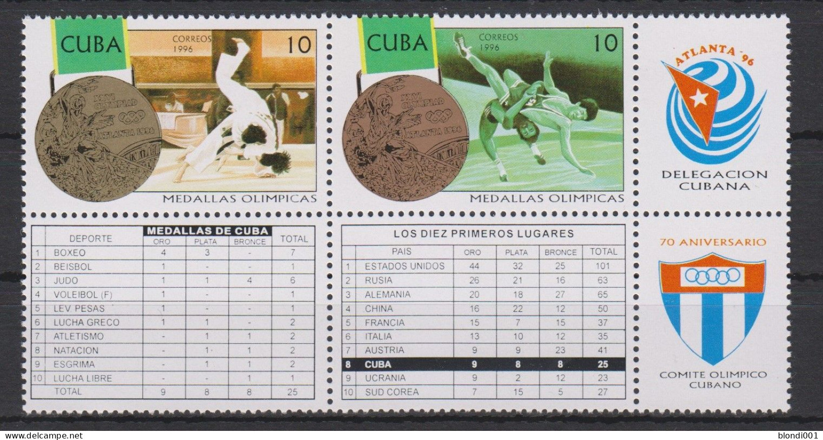 Olympics 1996 - Judo - CUBA - 2v MNH - Summer 1996: Atlanta