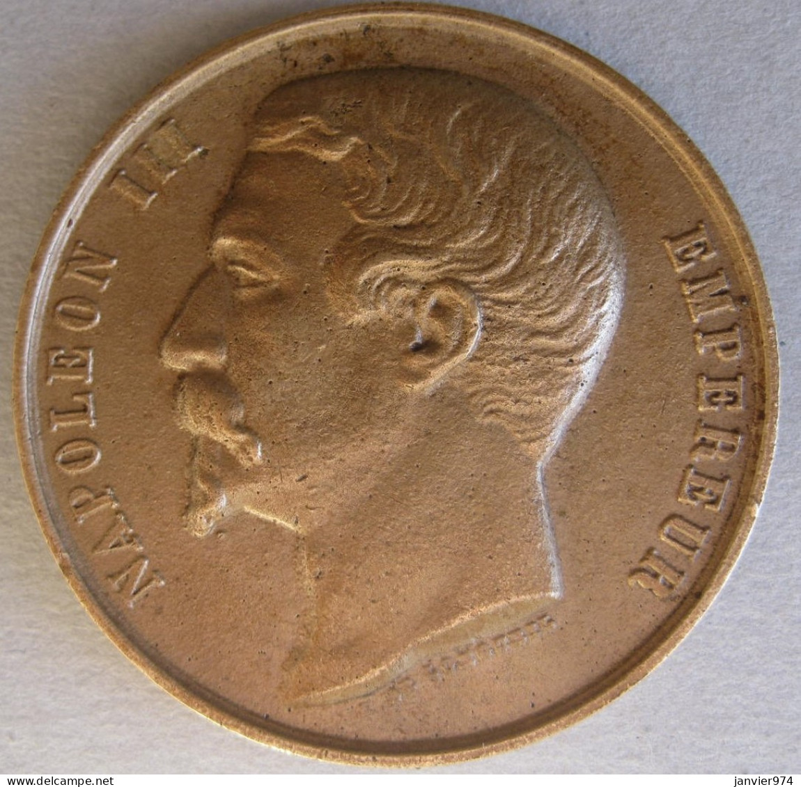 Médaille En Cuivre Napoleon III , Département De La Seine Et Marne 1860 , Par Longueil - Royaux / De Noblesse