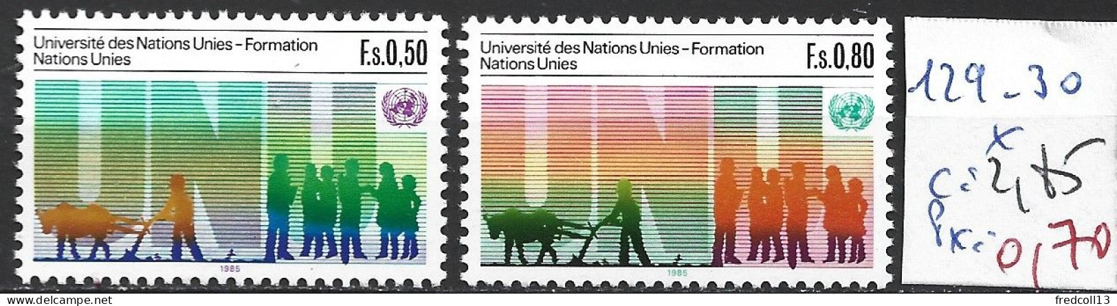 NATIONS UNIES OFFICE DE GENEVE 129-30 * Côte 2.85 € - Unused Stamps