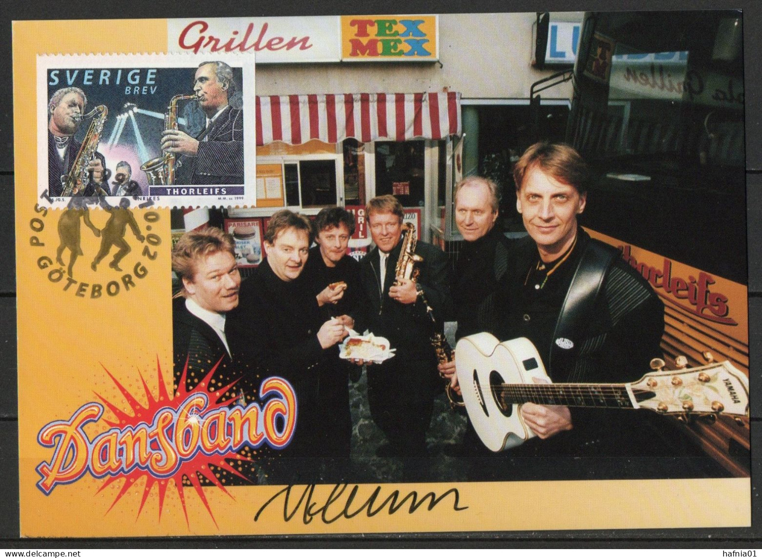 Martin Mörck. Sweden 1999. Swedish Dance Bands. Michel 2143. Maxi Card. Signed. - Maximum Cards & Covers