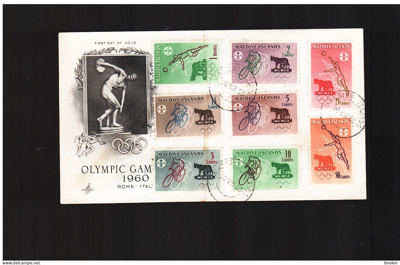 Maldive - 1960 Fdc Olimpiadi Estive Roma - Maldivas (1965-...)