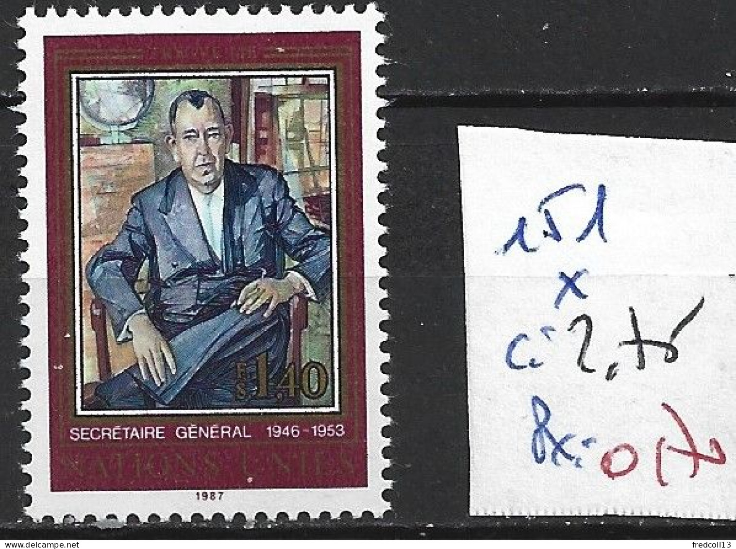 NATIONS UNIES OFFICE DE GENEVE 151 * Côte 2.75 € - Unused Stamps