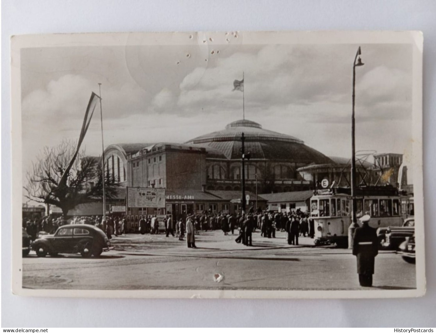 Frankfurt/Main, Festhalle, Messe, Strassenbahn, Auto, 1955 - Frankfurt A. Main