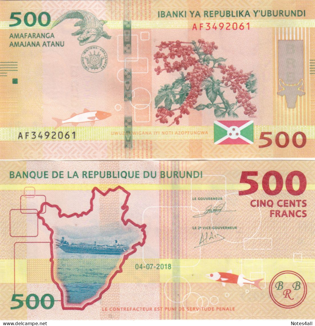 BURUNDI 500 FRANCS 2018 P 50 Lot X5 UNC Notes - Burundi