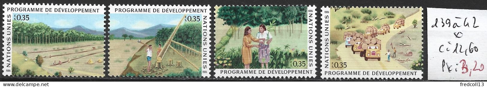 NATIONS UNIES OFFICE DE GENEVE 139 à 42 * Côte 12.60 € - Unused Stamps