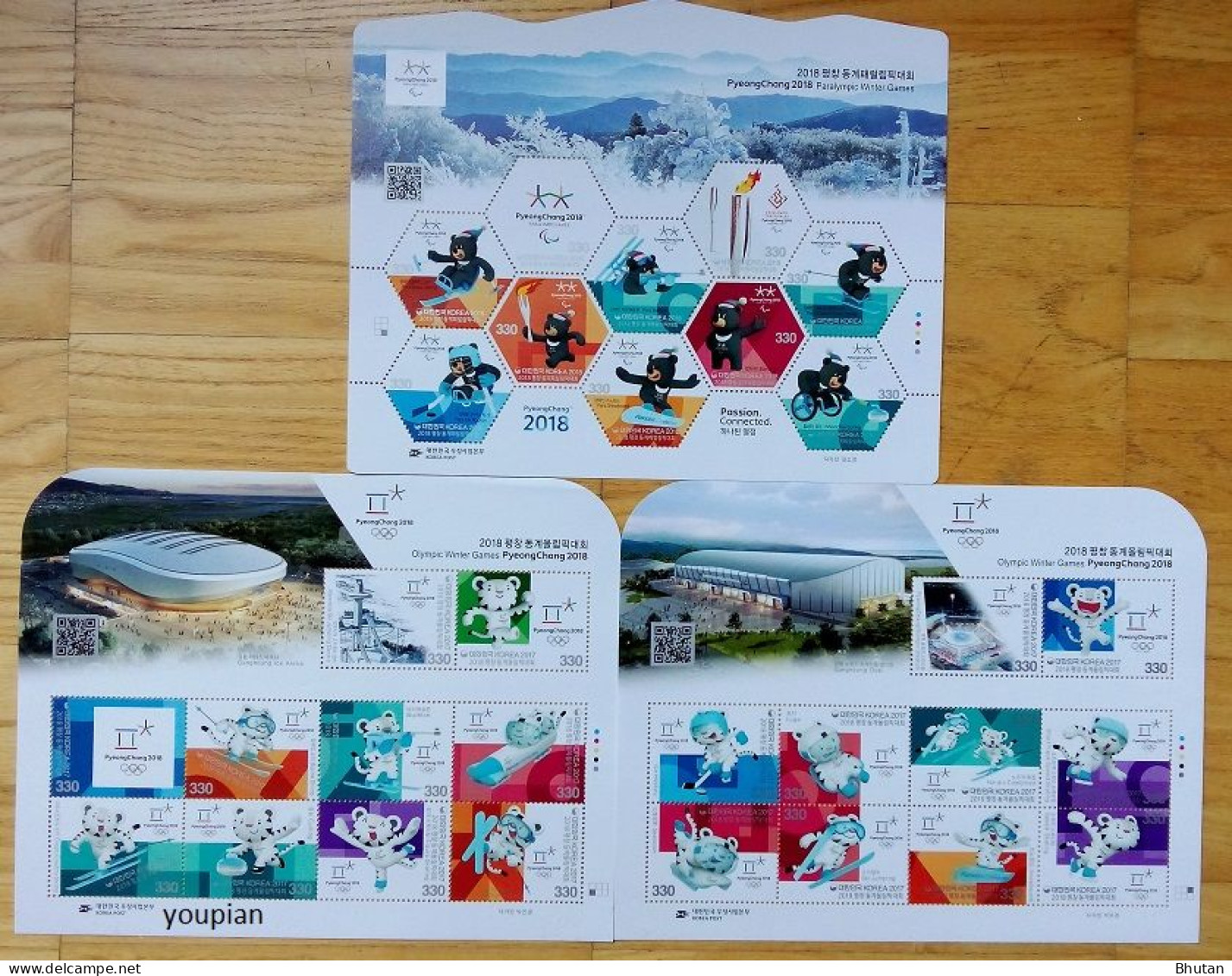 South Korea 2018, Winter Olympics And Paralympics Games In Pyeongchang & Medalists, Three MNH Unusual S/S - Corée Du Sud