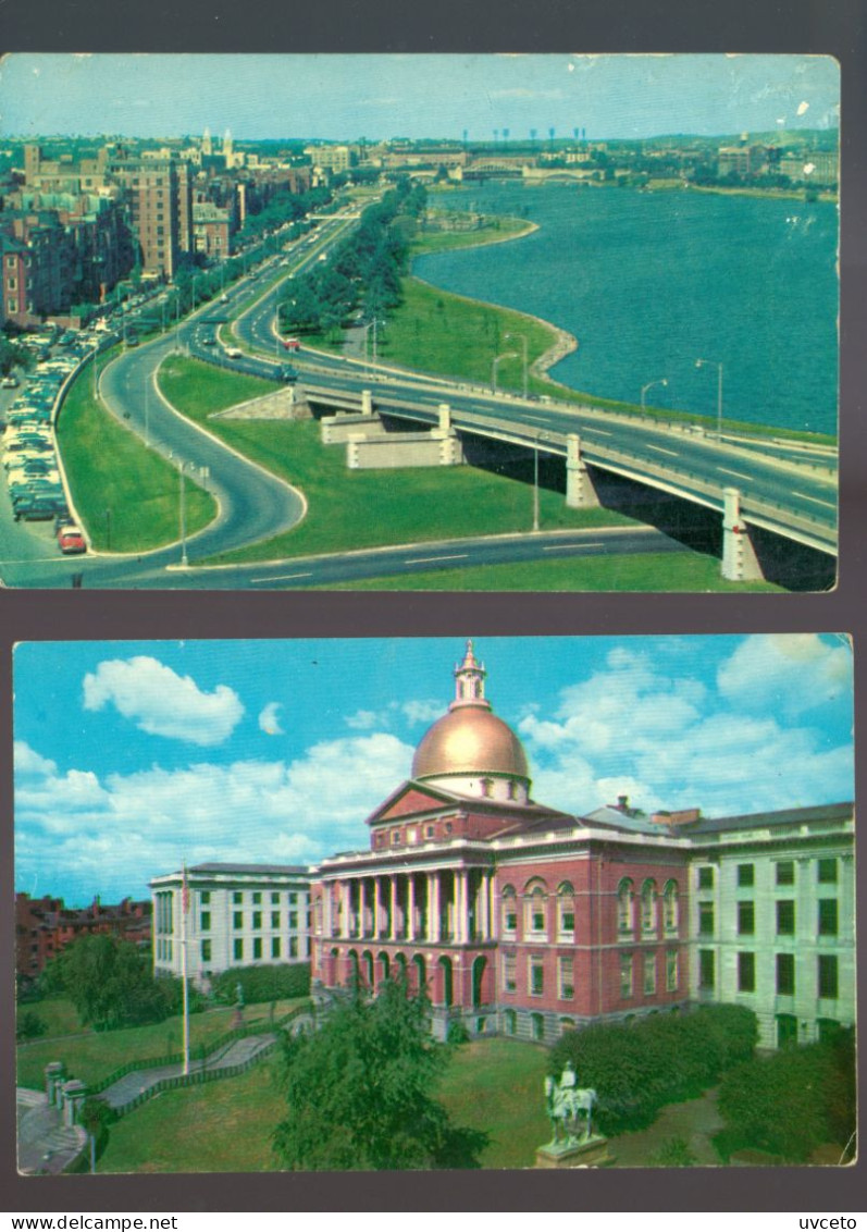 USA, Massachusetts, Boston, The State House, Starrow Drive, 1960's, Lot Of 2 Postcards N99d - Boston