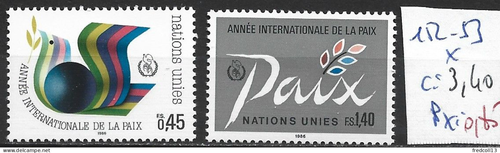 NATIONS UNIES OFFICE DE GENEVE 152-53 * Côte 3.40 € - Ungebraucht