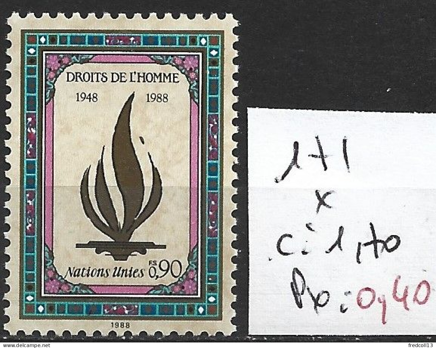 NATIONS UNIES OFFICE DE GENEVE 171 * Côte 1.70 € - Unused Stamps