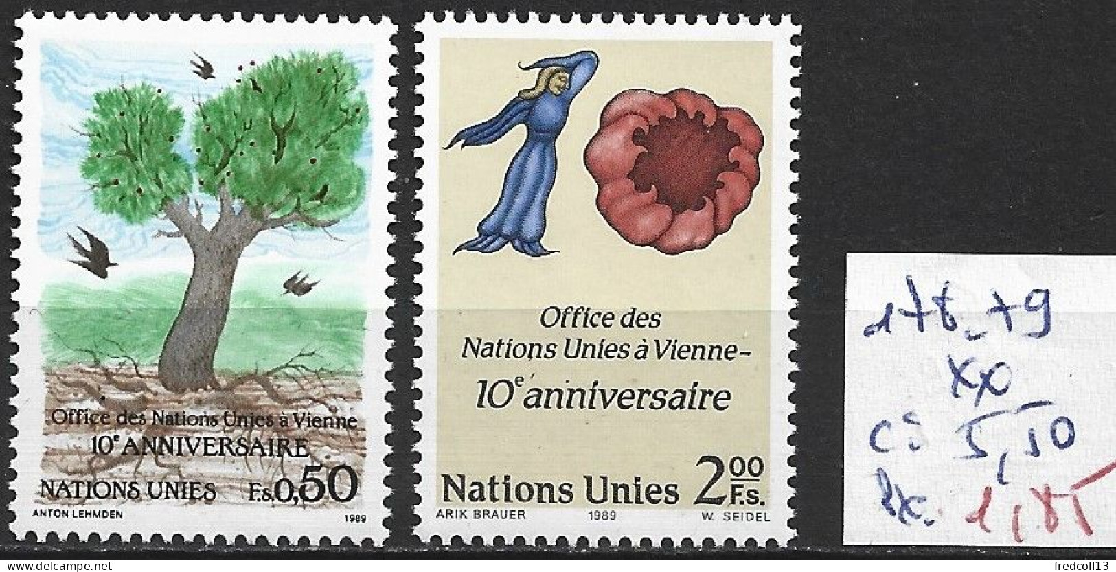 NATIONS UNIES OFFICE DE GENEVE 178-79 ** Côte 5.50 € - Unused Stamps