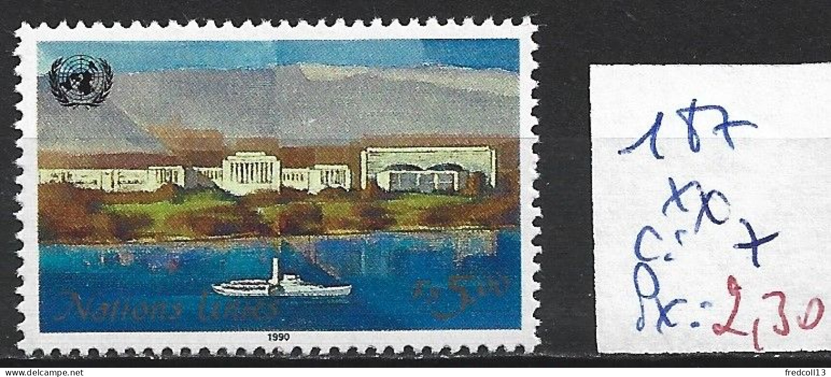NATIONS UNIES OFFICE DE GENEVE 187 ** Côte 7 € - Unused Stamps