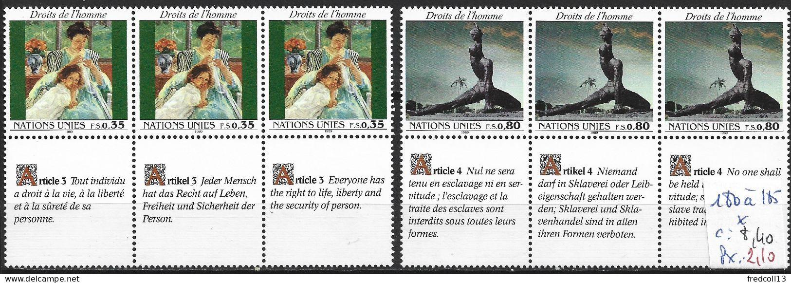 NATIONS UNIES OFFICE DE GENEVE 180 à 185 * Côte 8.40 € - Unused Stamps