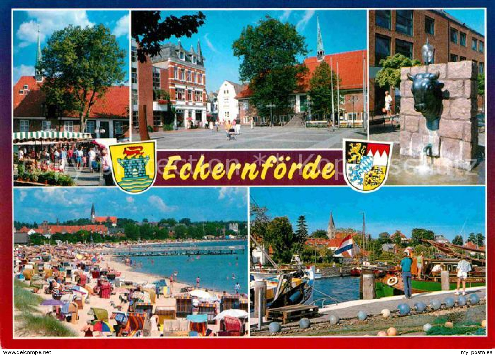 72845042 Eckernfoerde Marktplatz Brunnen Hafen Strand Eckernfoerde - Eckernförde