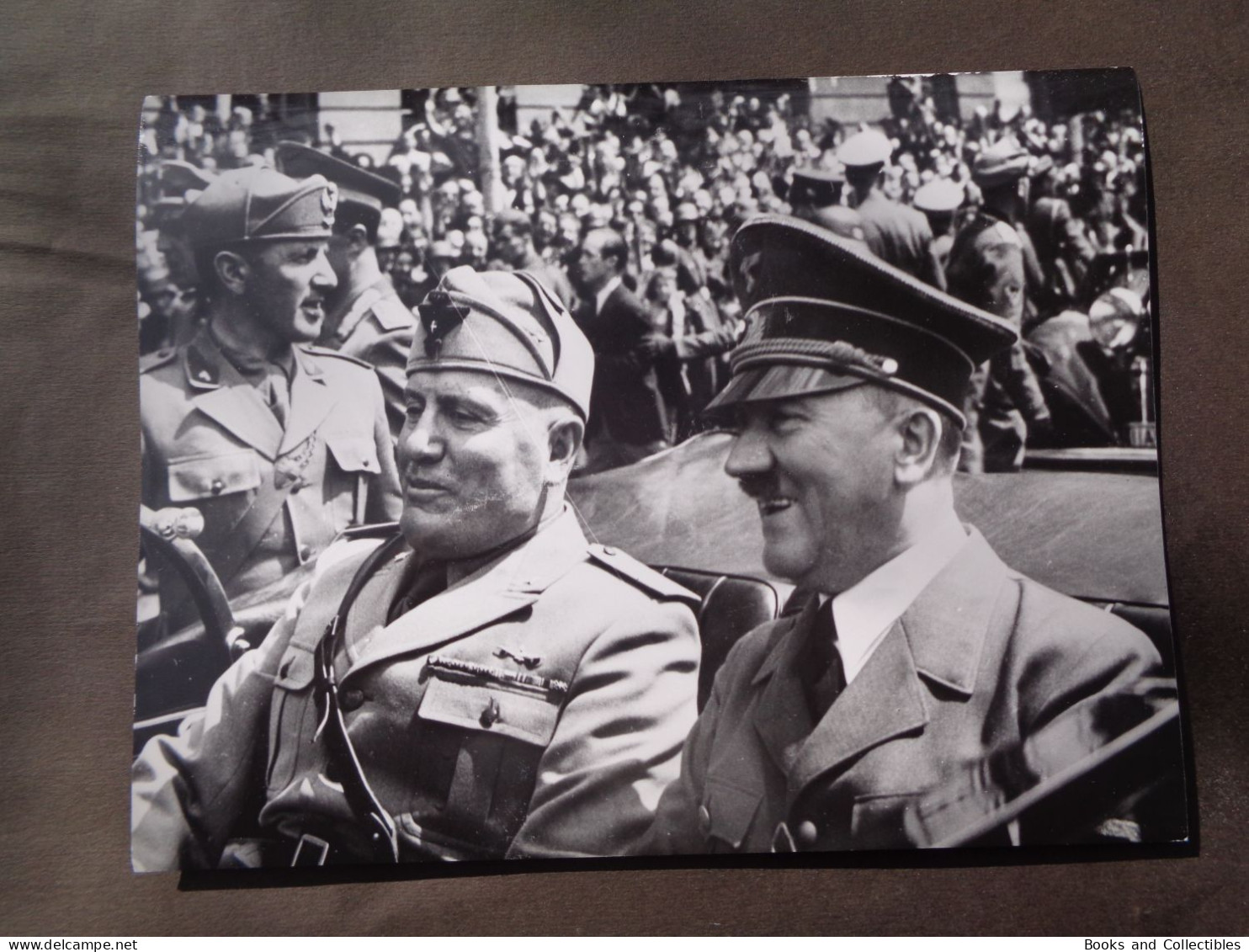 Hitler With Benito Mussolini. 18x24 Cm Reproduction Found In A Journalist's Archive * Ref. 107 - Krieg, Militär