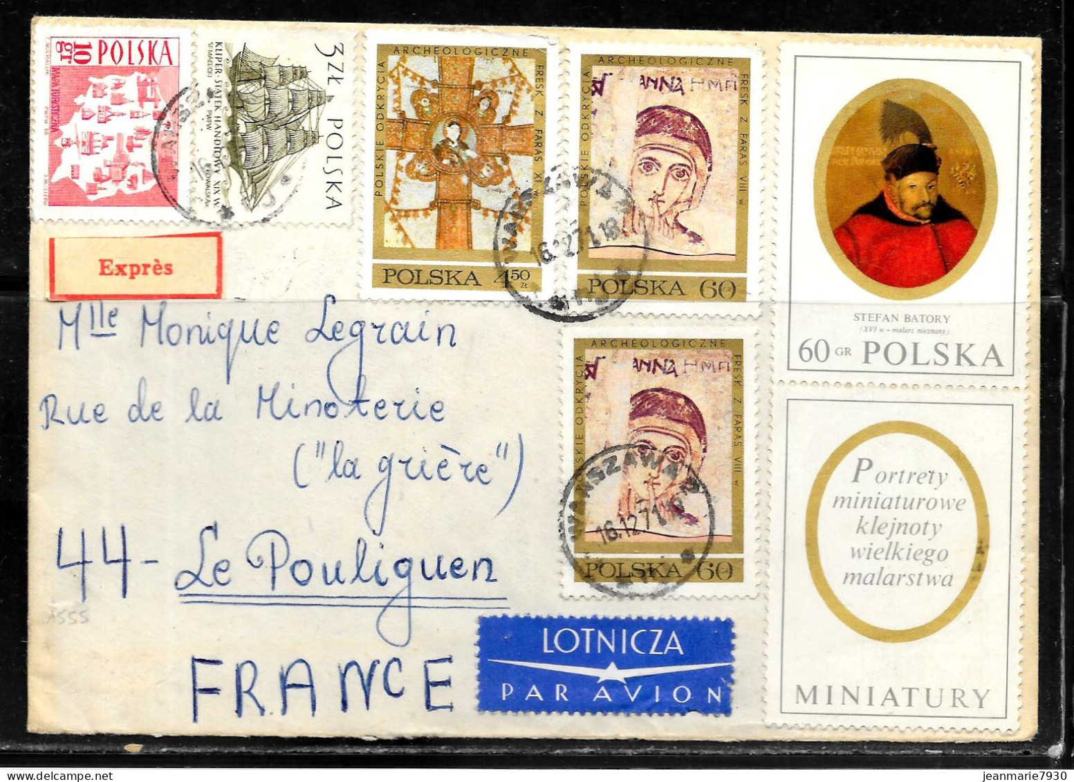 N411 - POLOGNE - LETTRE RECOMMANDEE DE VARSOVIE DU 16/12/1971 POUR LA FRANCE - Covers & Documents