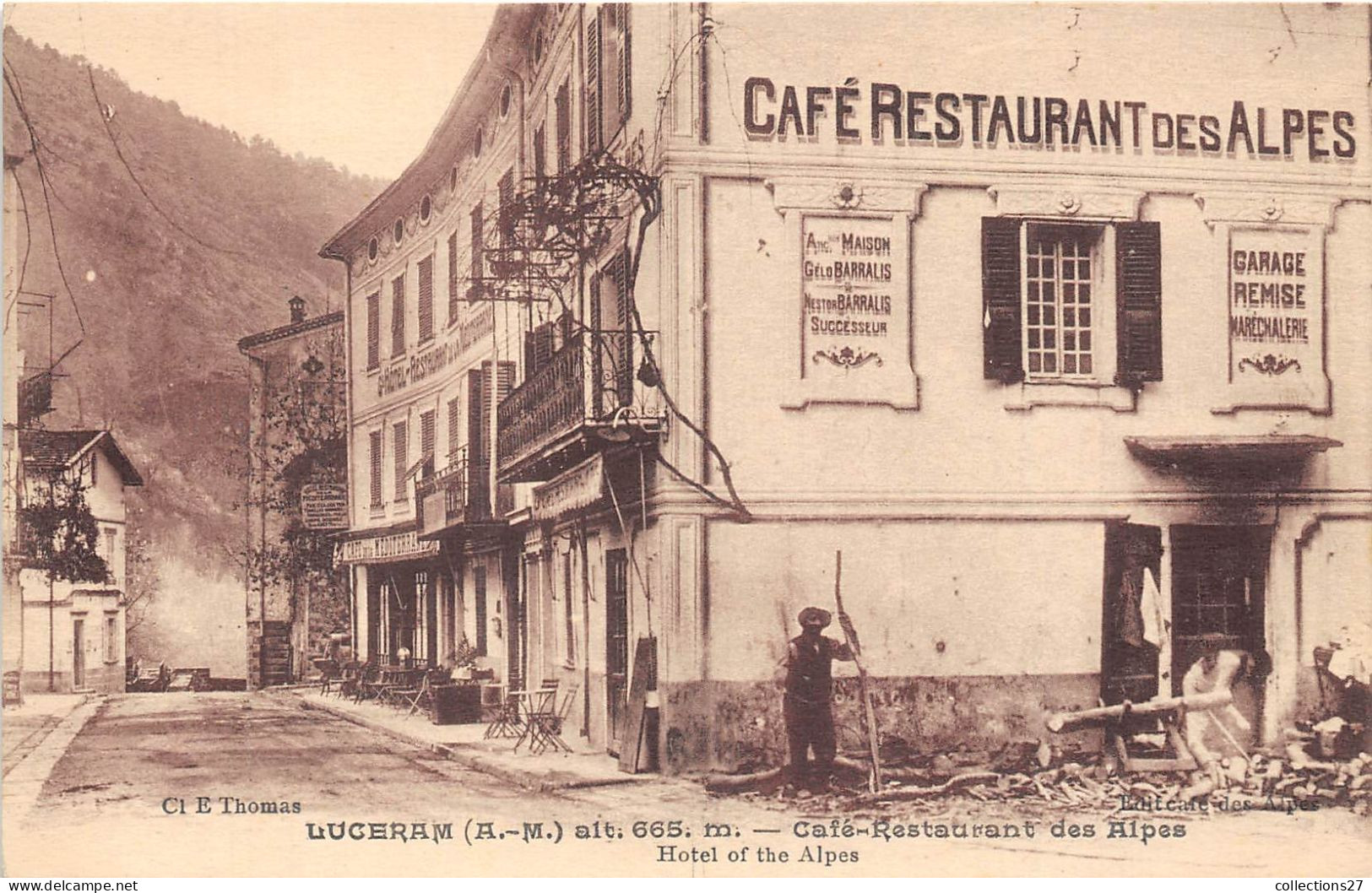 06-LUCERAN- CAFE RESTAURANT DES ALPES HÔTEL - Lucéram