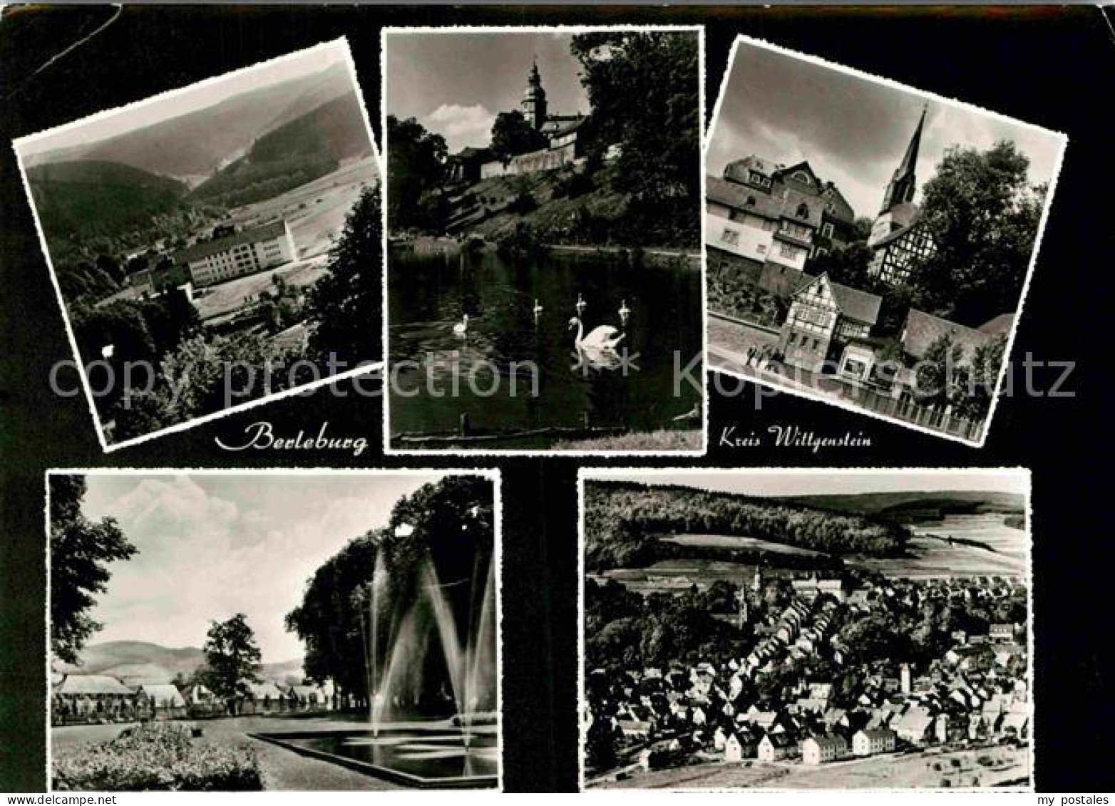 72844726 Berleburg Bad Springbrunnen Schwanentech Kirche Panoramen Bad Berleburg - Bad Berleburg