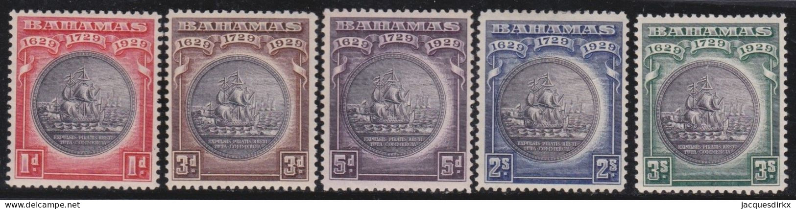 Bahamas    .  SG   .   126/130  (2 Scans)    .    Mult Script  CA   .    *      .  Mint- Hinged - 1859-1963 Colonia Britannica