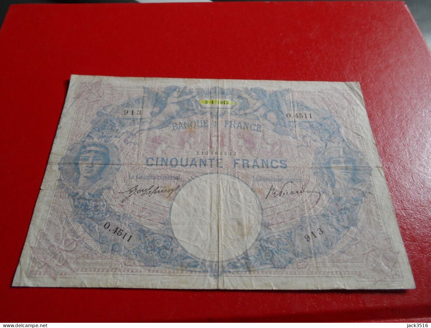France: 50 Francs Bleu Et Rose 1913 O.4511 - 50 F 1889-1927 ''Bleu Et Rose''
