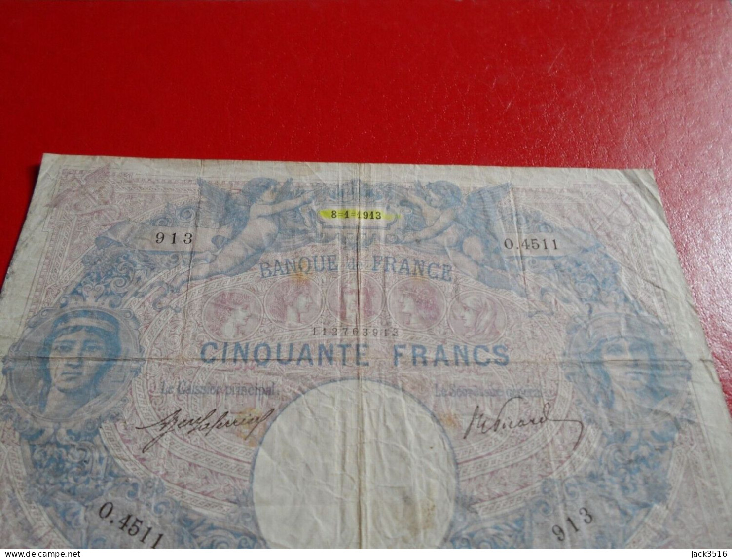France: 50 Francs Bleu Et Rose 1913 O.4511 - 50 F 1889-1927 ''Bleu Et Rose''