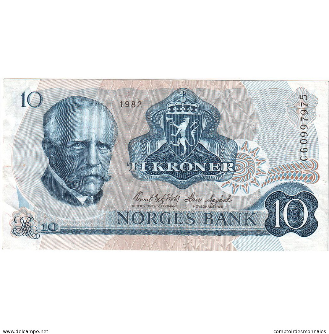 Norvège, 10 Kroner, 1982, KM:36c, TTB - Noorwegen