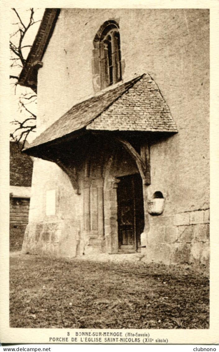 CPA -  BONNE-SUR-MENOGE  - PORCHE DE L'EGLISE SAINT-NICOLAS - Bonne