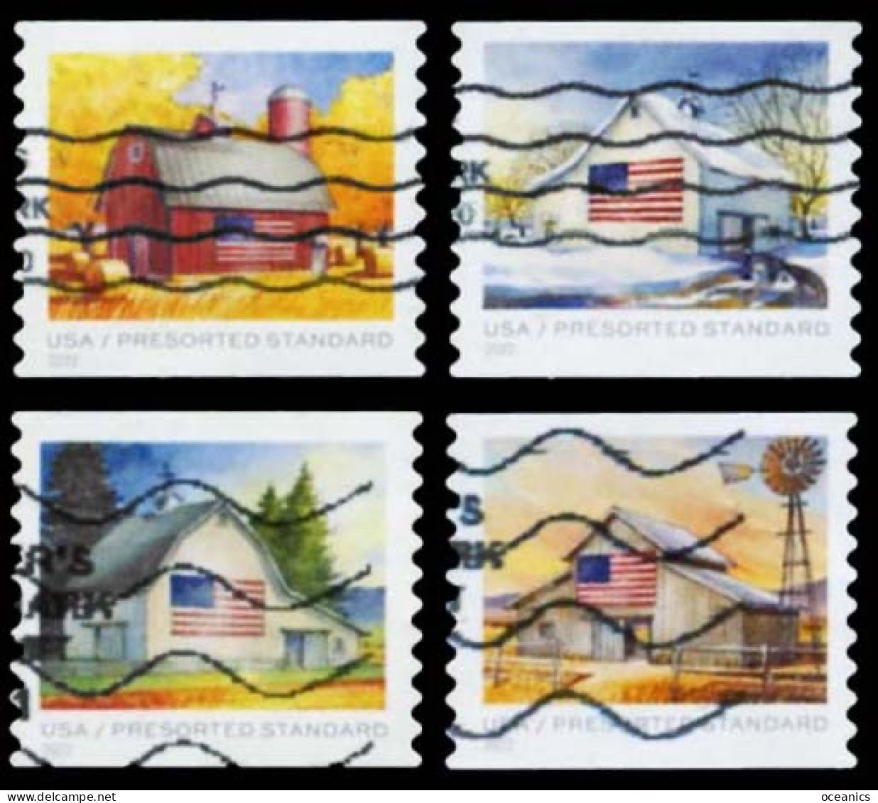 Etats-Unis / United States (Scott No.5684-87 - Fllags On Barns) (o) Use Set Of 4 - Gebruikt