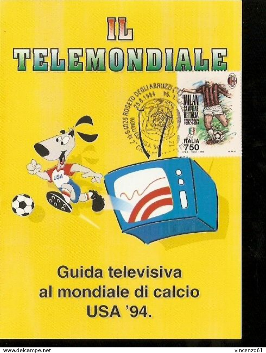 ABRUZZOPHIL 94 ANNULLO SPECIALE USA 94 GUIDA TELEVISIVA TELEMONDIALE - 1994 – Estados Unidos