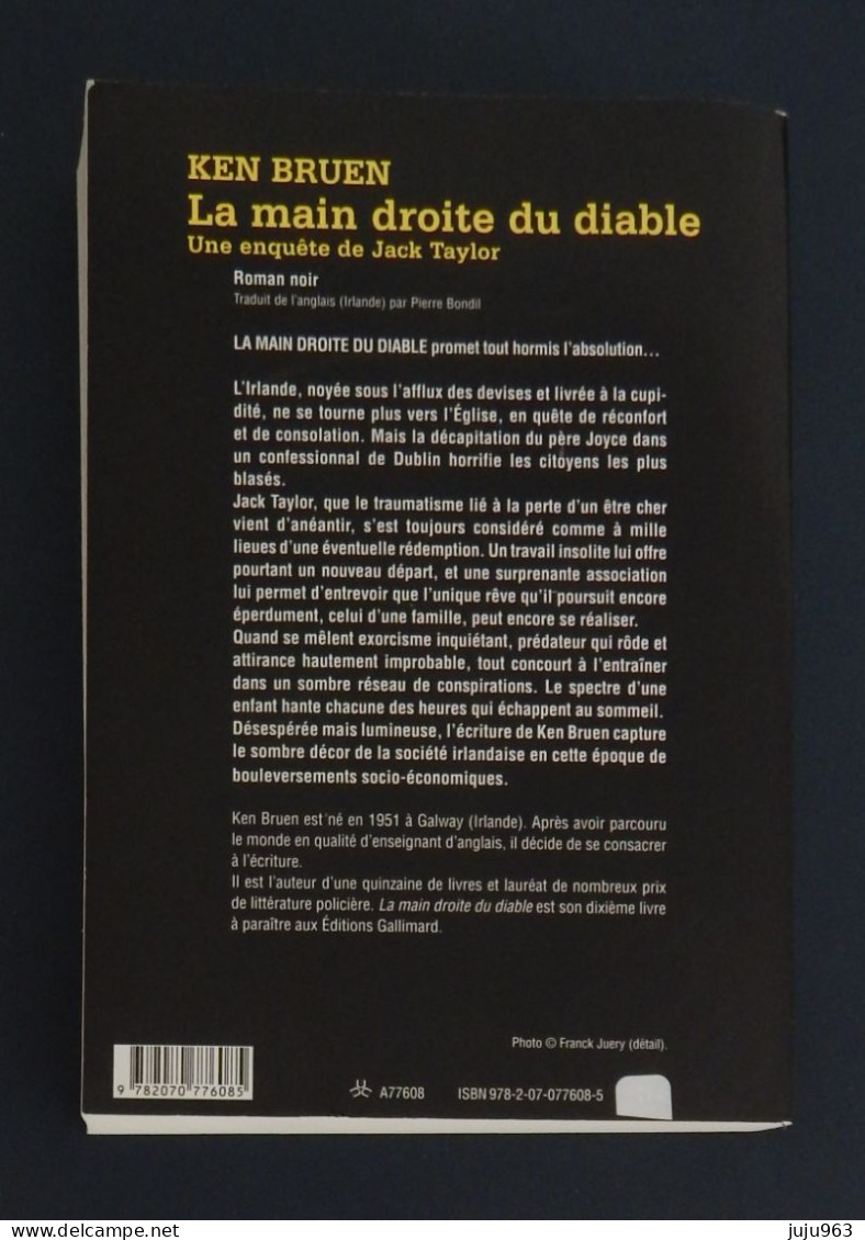 LA MAIN DROITE DU DIABLE DE KEN BRUEN 360 PAGES ANNEE 2008 TRES BON ETAT VOIR 2 SCANS - Série Noire