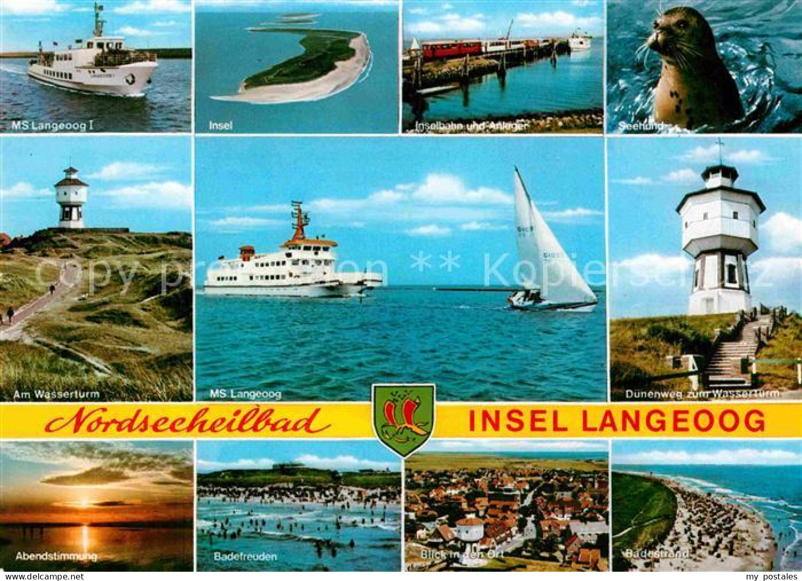 72844358 Langeoog Nordseebad MS Langeoog Insel Inselbahn Bootsanleger Seehund Du - Langeoog