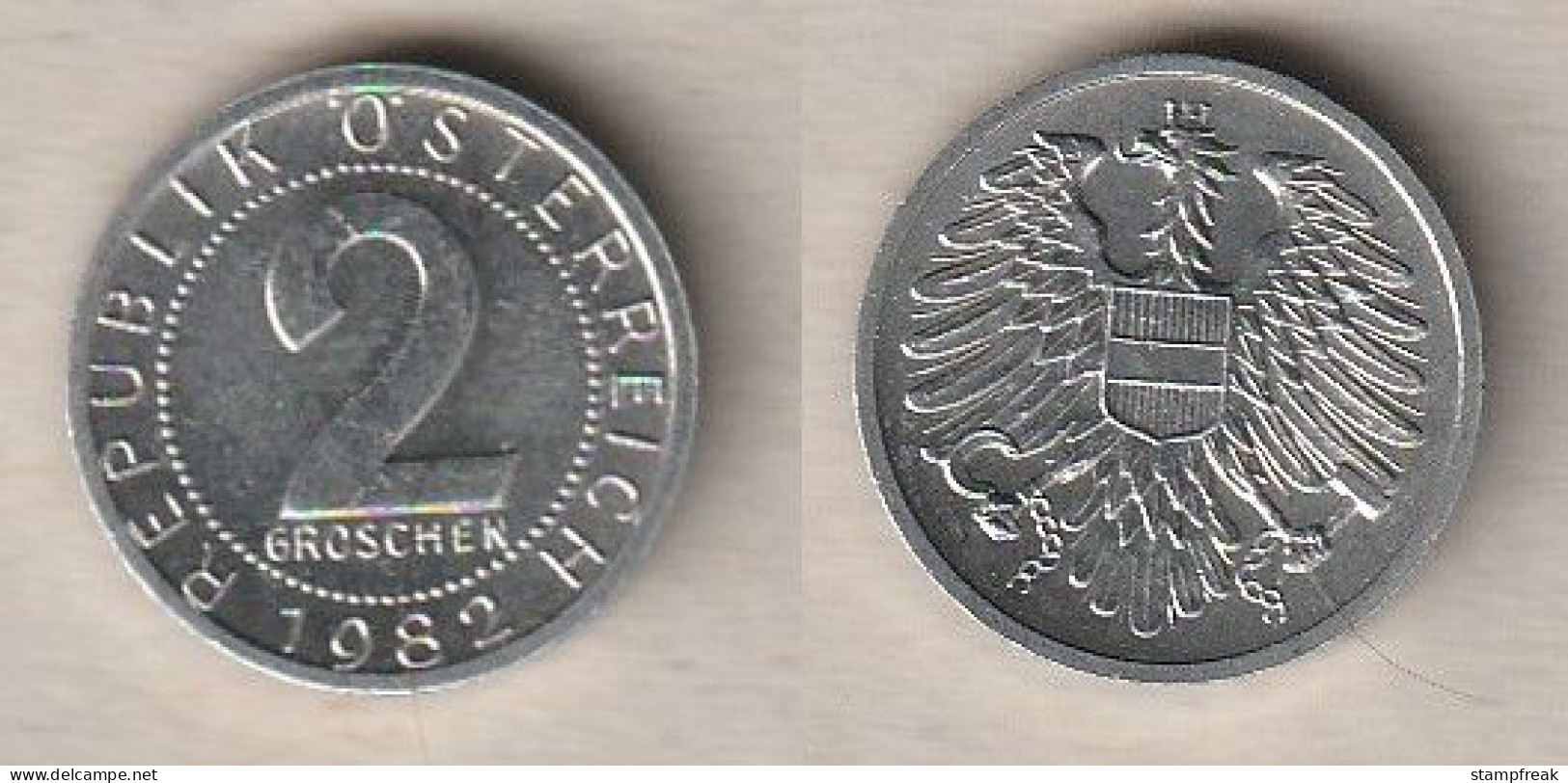 02240) Oesterreich, 2 Groschen 1982 - Autriche