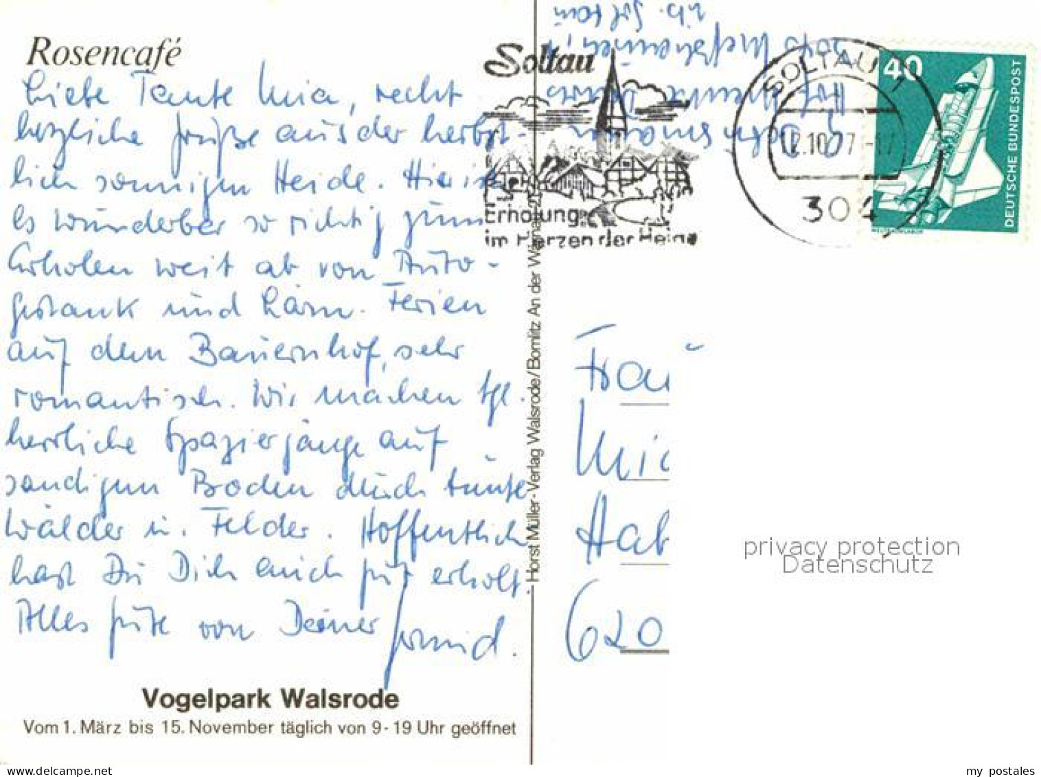 72843918 Walsrode Lueneburger Heide Vogelpark Rosencafe  Walsrode - Walsrode