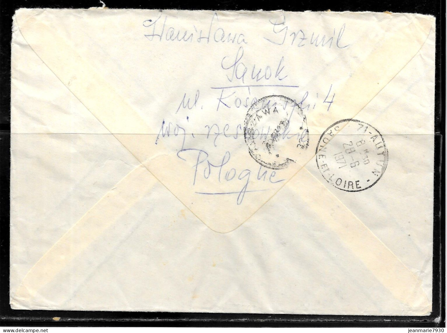 N408 - POLOGNE - LETTRE RECOMMANDEE DE SANOK DU 24/06/1971 POUR LA FRANCE - Brieven En Documenten