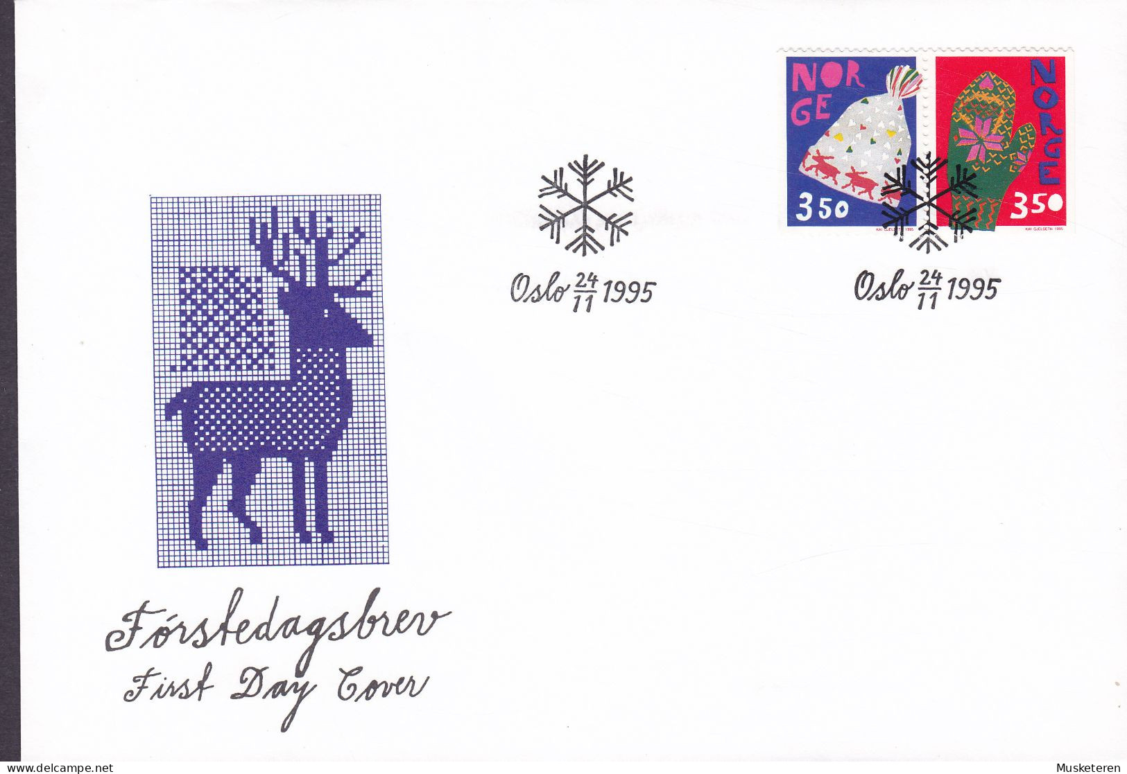 Norway 1995 FDC Cover Ersttags Brief Weihnachten Christmas Jul Noel Natale Navidad (Pair, Paare) Complete Set !! - FDC