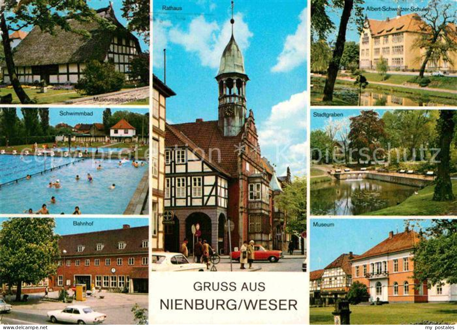 72843589 Nienburg Weser Rathaus Museum Albert-Scheizer-Schule Museumsbauernhaus  - Nienburg