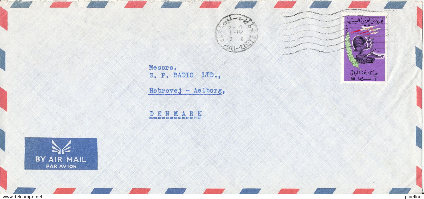 Libya Cover Sent Air Mail To Denmark Tripoli - Libia