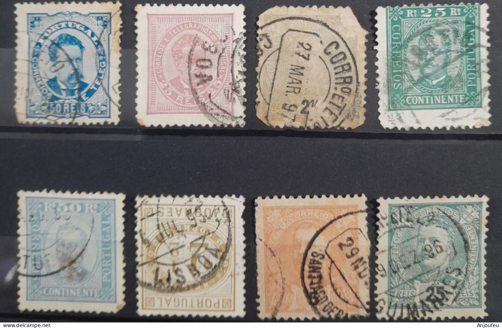 Lot 8 Très Anciens Timbres Oblitérés Portugal - Used Stamps