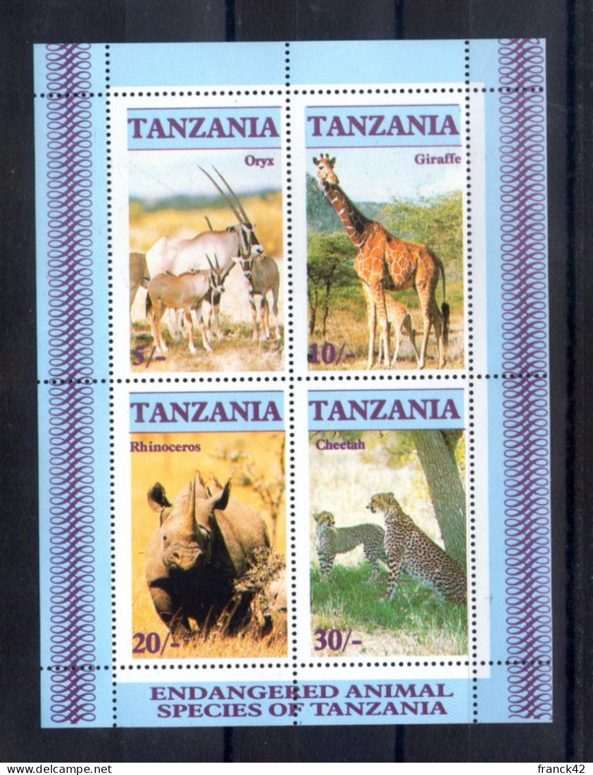 Tanzanie. Bloc Feuillet. Espèces En Danger - Tansania (1964-...)