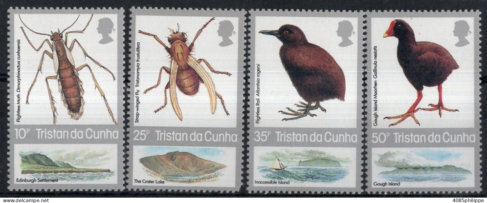 TRISTAN DA CUNHA  Timbres-Poste N°399* à 402* Neufs Charnières B/TB Cote : 7.00€ - Tristan Da Cunha
