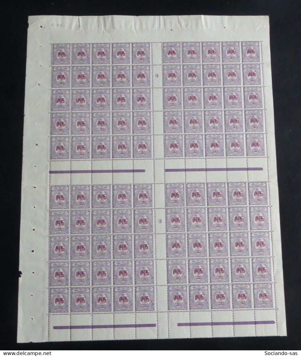 NOUVELLE-CALEDONIE - 1922 - N°YT. 126 - Cagou 0,05 Sur 15c Violet - Bloc De 100 Millésimé - Neuf Luxe** / MNH - Unused Stamps