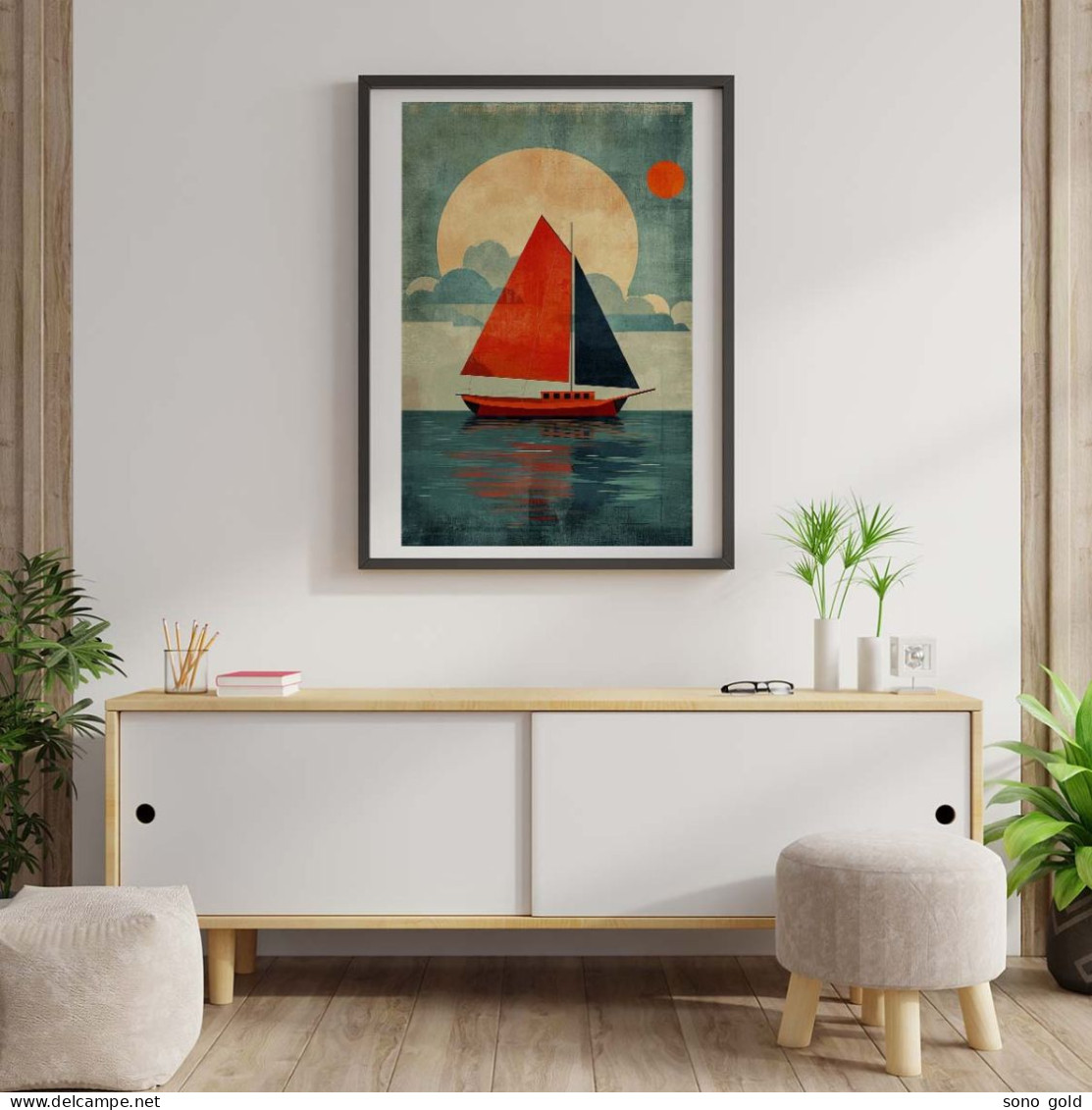 Vele Solitario Poster Stampa Vela Vintage Sails - Zeitgenössische Kunst