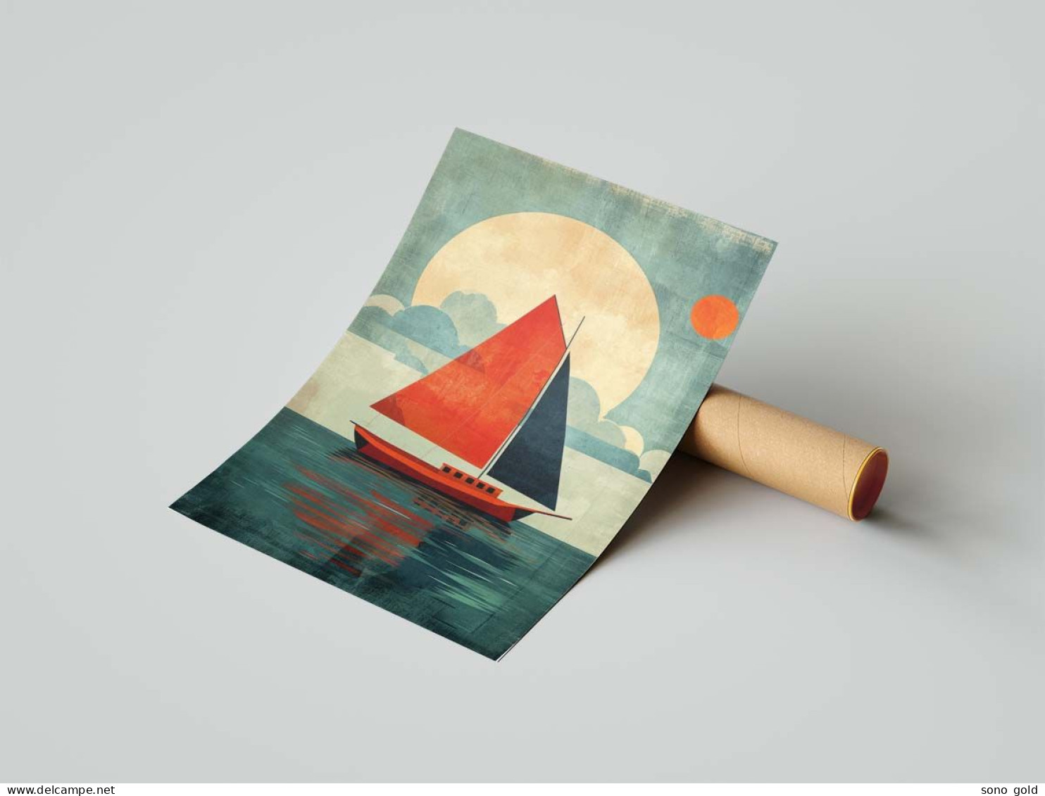 Vele Solitario Poster Stampa Vela Vintage Sails - Hedendaagse Kunst