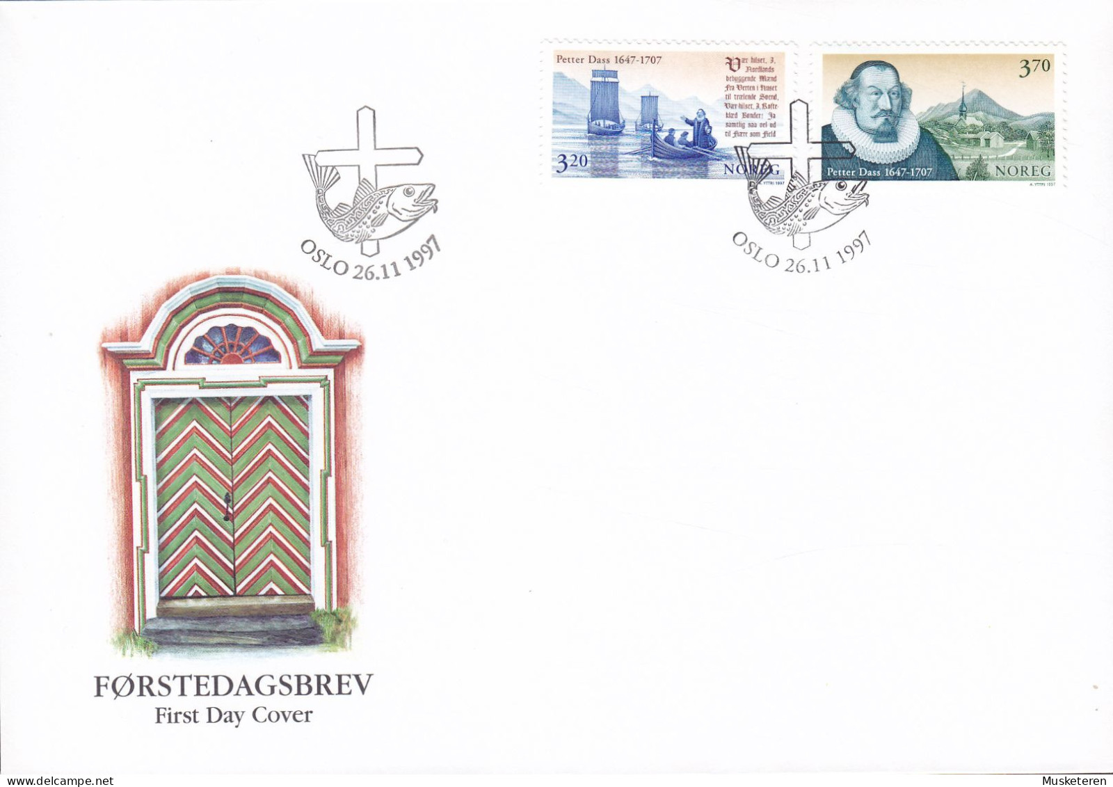 Norway 1997 FDC Cover Ersttags Brief Petter Dass, Dichter Complete Set !! - FDC