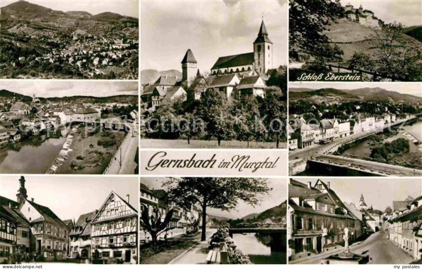 72841944 Gernsbach Teilansichten Kirche Marktplatz Fachwerkhaus Panorama Murgtal - Gernsbach