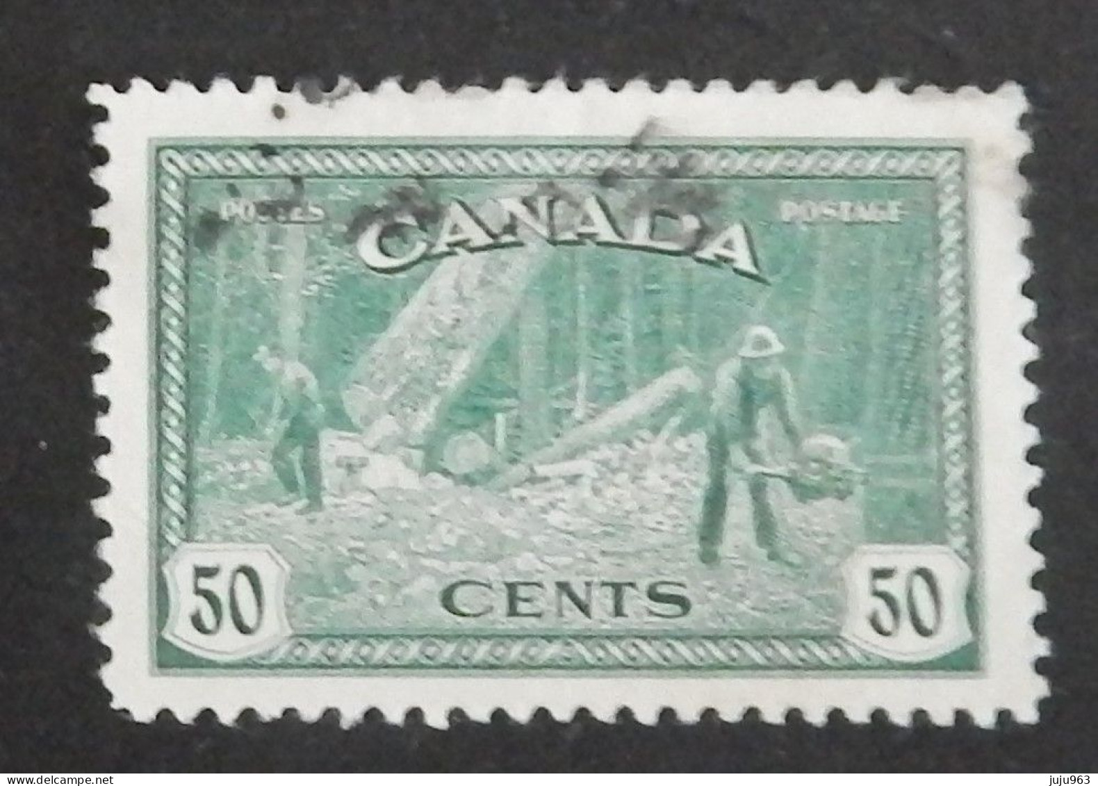 CANADA YT 223 OBLITERE "ABATTAGE D ARBRES EN COLOMBIE BRITANNIQUE" ANNÉE 1946 - Used Stamps