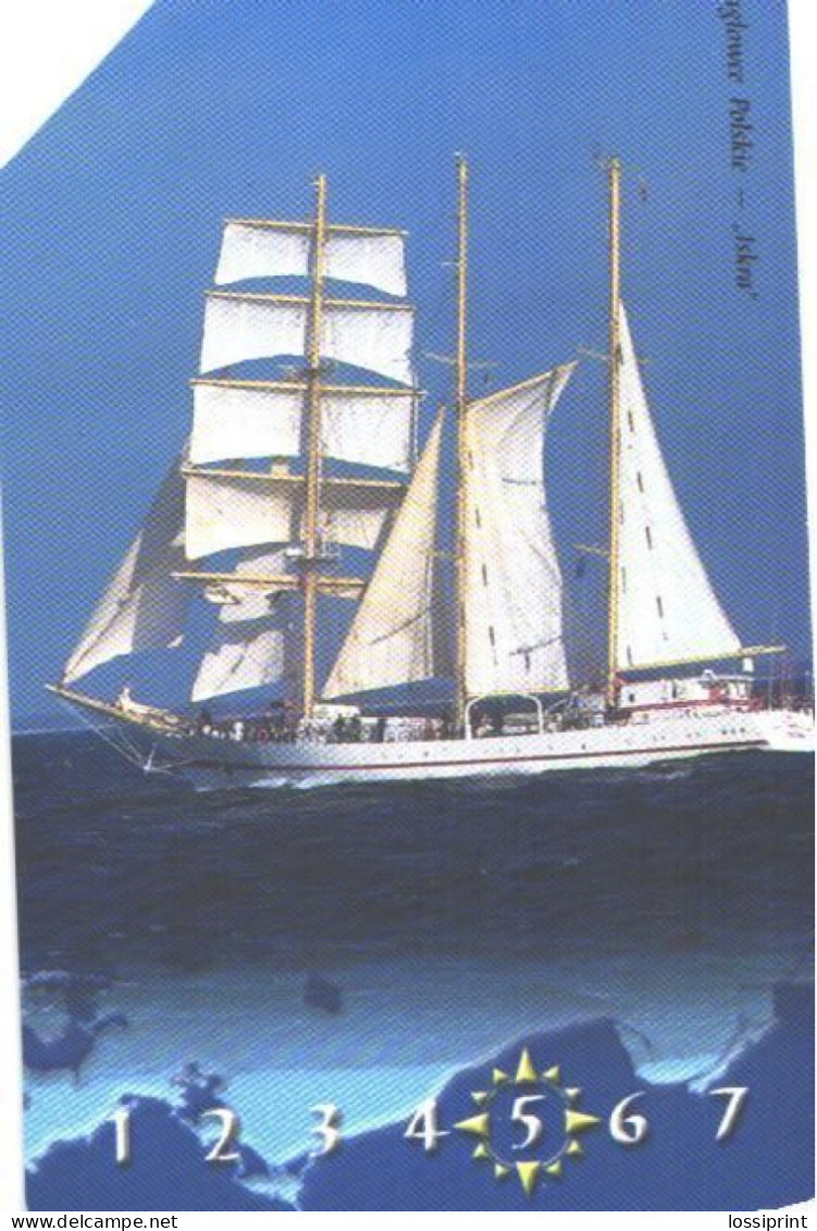 Poland:Used Phonecard, Telekomunikacja Polska S.A., 25 Units, Sailing Ship Iskra - Polonia